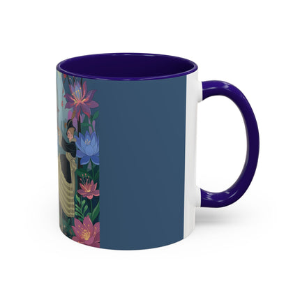 The Ladies And The Enchanted Macaw Colorful Mugs – Art Deco Botanical Elegance