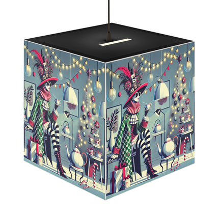 Whimsical Christmas Tea Party Light Cube Lamp