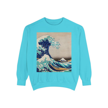 The Great Wave off Kanagawa by Katsushika Hokusai Garment-Dyed Sweatshirt