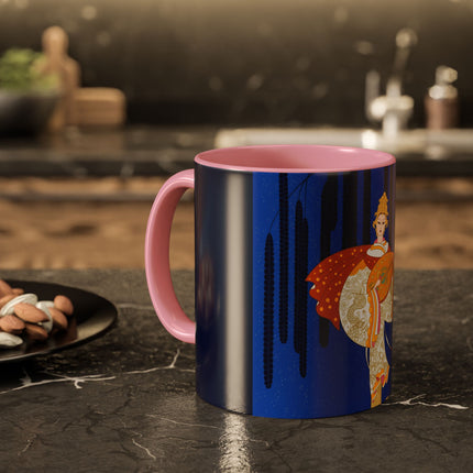 Celestial Melody Colorful Mug (11oz, 15oz) – Musical Grace, Starlit Beauty & Art Deco Elegance