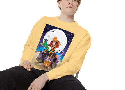 Moonlit Pirate Halloween Unisex Garment-Dyed Sweatshirt