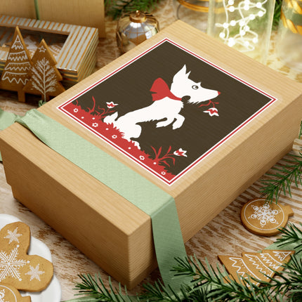 The Enchanting White Terrier with a Red Bow Kiss-Cut Stickers (4 Sizes)