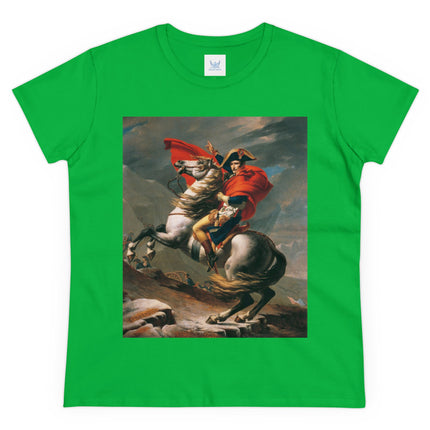 Napoleon Crossing the Alps by Jacques-Louis David Women's Midweight Cotton Tee