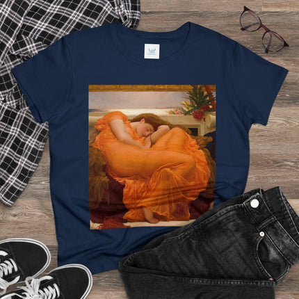 Flaming June by Frederic Leighton Women's Midweight Cotton Tee