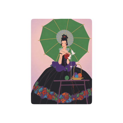🧶☂️ The Lady Of The Parasol Knitting Playing Cards – Art Deco Whimsy
