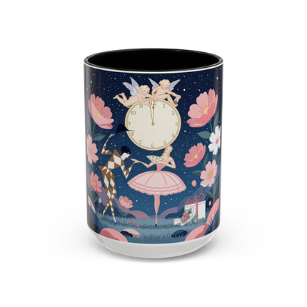 🕛🌸 Midnight Waltz Before Christmas Colorful Mug – Art Deco Holiday Fantasy