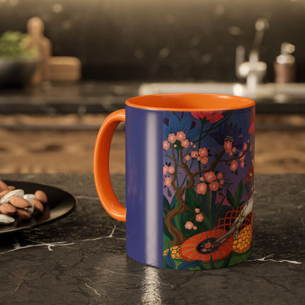 The Garden Of Quiet Reverie Colorful Mugs – Art Deco Botanical Serenity