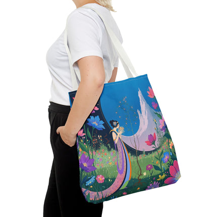 🌸🏔️ The Lady Of The Mountain Garden Tote Bag – Art Deco Floral Fantasy