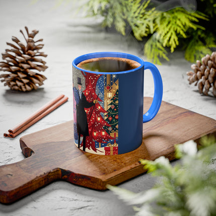 🎩🎄 Christmas Eve Promenade Colorful Mug – Art Deco Holiday Elegance