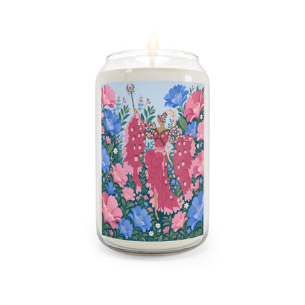 🌸🦋 The Enchanted Blossom Garden Dancer Scented Soy Candle – Art Deco Floral Fantasy