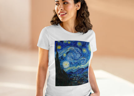The Starry Night by Vincent Van Gogh Women's Midweight Cotton Tee