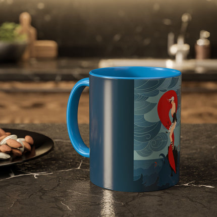 Siren of the Waves Colorful Mugs – Dramatic Sea Power & Bold Elegance