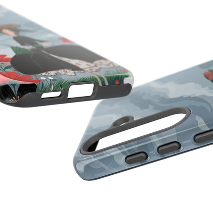🌧️🌺 The Stormy Flower Walk Phone Case – Art Deco Floral Fashion