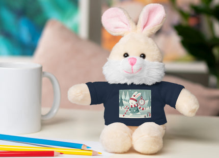 Candy Cane Timekeeper Bunny Stuffed Animals with Tee