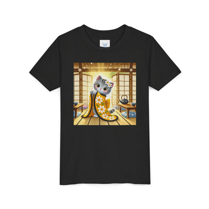 Playful Kitten in the Tea Room Youth Short Sleeve Tee