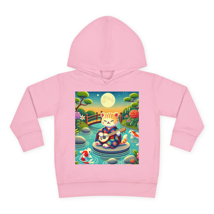 Melodic Kitten by the Koi Pond Toddler Pullover Fleece Hoodie