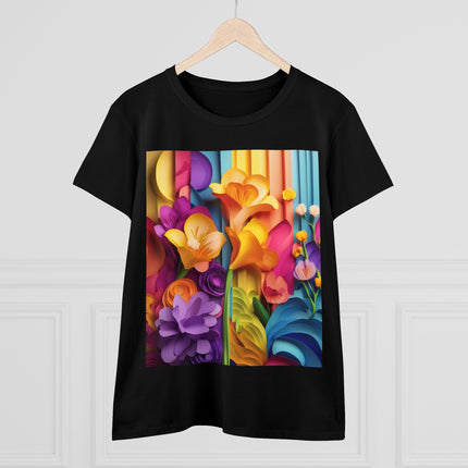 The Graceful Freesia Women's Midweight Cotton Tee