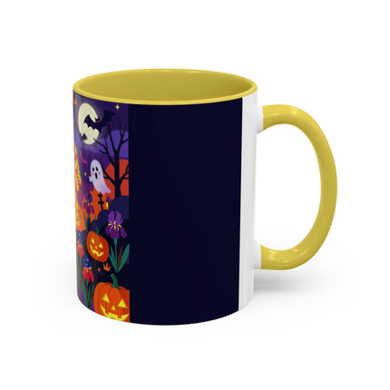 🌙🎃 The Moonlit Garden Masquerade Colorful Mug – Floral Halloween Charm