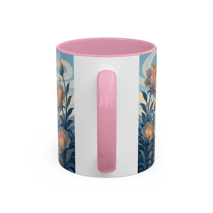☔🌸 The Grand Floral Journey Colorful Mug – Art Deco Travel Elegance