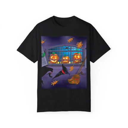 Whimsical Halloween Mischief Unisex Garment-Dyed T-shirt