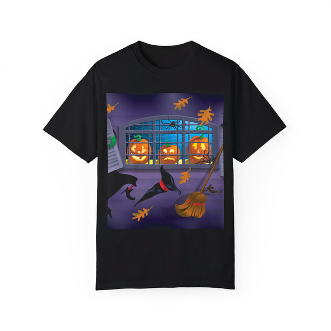 Whimsical Halloween Mischief Unisex Garment-Dyed T-shirt
