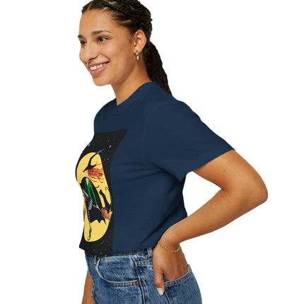 A Witch’s Moonlit Flight Unisex Garment-Dyed T-shirt