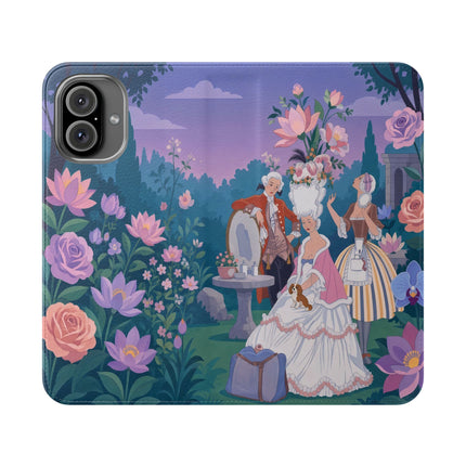 🌸🐶 The Grand Garden Dressing Flip Case – Art Deco Floral Elegance