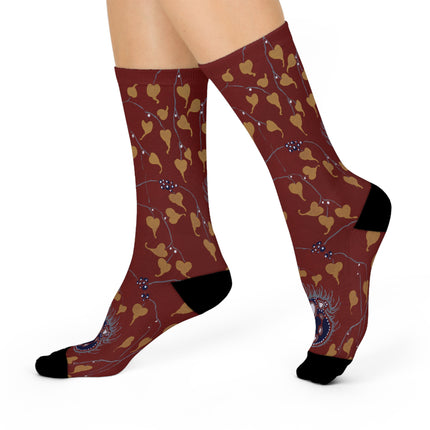 Art Nouveau Flower Pattern by Émile-Alain Séguy Cushioned Crew Socks