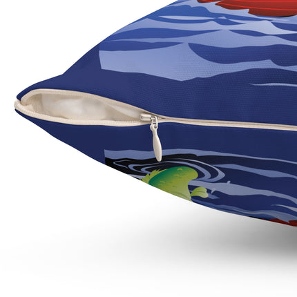 Embarking on a Moonlit Journey Spun Polyester Square Pillow
