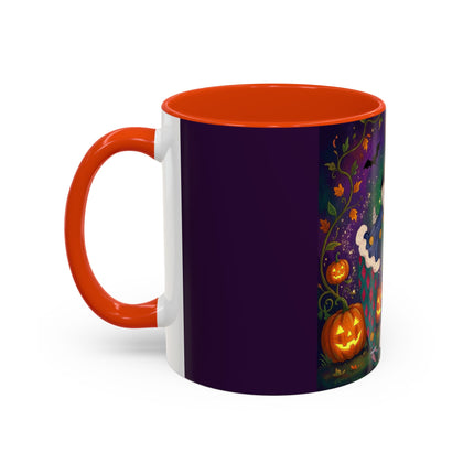 🎭🎃 The Masquerade Beneath The Pumpkin Lantern Colorful Mug – Theatrical Halloween Charm
