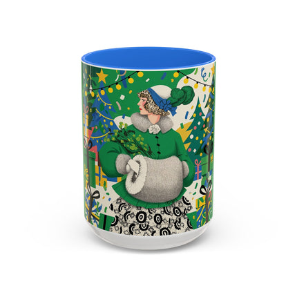 🍀🎄 The Emerald Holly Christmas Colorful Mug – Art Deco Holiday Elegance