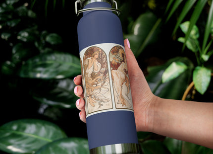 The Seasons by Alphonse Maria Mucha Copper Vacuum Insulated Bottle, 22oz