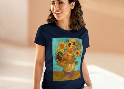 Vase with Twelve Sunflowers by Vincent van Gogh Women's Midweight Cotton Tee