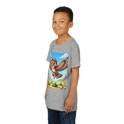 Red-Tailed Hawk in Battle Youth Short Sleeve Tee