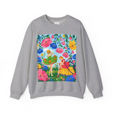 🌸🧚 The Fairies In The Flower Garden Crewneck Sweatshirt – Art Deco Floral Whimsy