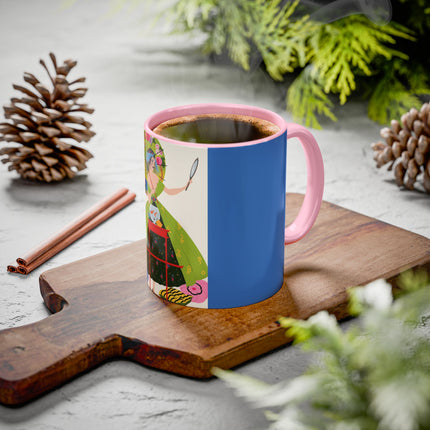 Lady with the Golden Fish Colorful Mugs – Whimsical Fashion & Playful Fantasy