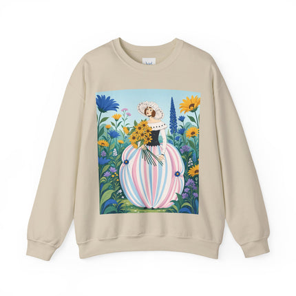 🌻🎀 The Sunflower Garden Bouquet Crewneck Sweatshirt – Art Deco Floral Elegance