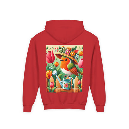 The Little Garden Tender Youth Hooded Sweatshirt – Sunshine, Care & Storybook Charm