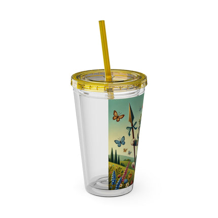 Rabbit Gladiator Sunsplash Tumbler with Straw, 16oz
