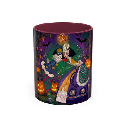 🎭🎃 The Masquerade Beneath The Pumpkin Lantern Colorful Mug – Theatrical Halloween Charm