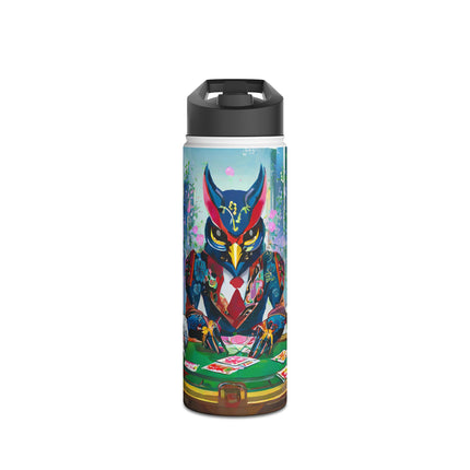 Cyberpunk Owl & Raven Stainless Steel Water Bottle