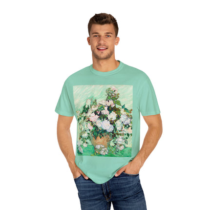 Roses by Vincent Van Gogh Unisex Garment-Dyed T-shirt