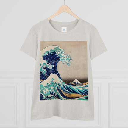The Great Wave off Kanagawa by Katsushika Hokusai Women's Midweight Cotton Tee
