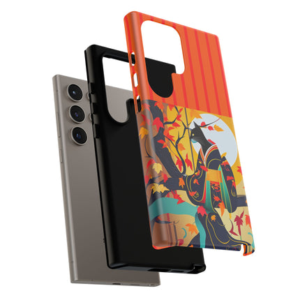 Black Cat in Kimono Phone Cases