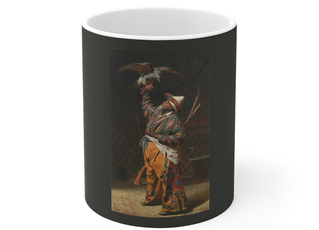 A Rich Kirghiz Huntsman with a Falcon by Vasily Vereshchagin Ceramic Mug 11oz