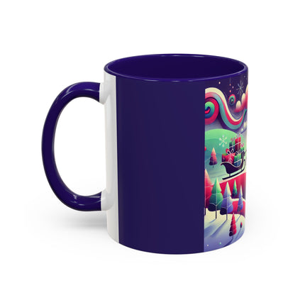 Festive Reindeer Flight Colorful Mugs (11oz, 15oz)