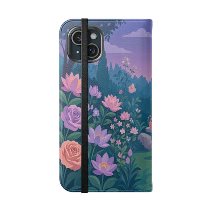 🌸🐶 The Grand Garden Dressing Flip Case – Art Deco Floral Elegance