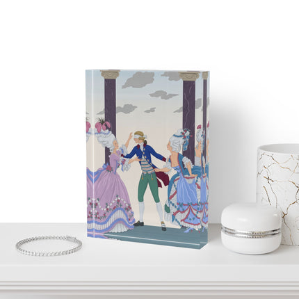 🎭🌹 The Garden Ladies Of Blind Man’s Bluff Acrylic Art Block – Art Deco Fashion Whimsy