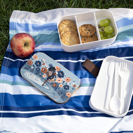 ☂️🌺 The Lady Of The Traveling Garden Bento Lunch Box – Art Deco Floral Adventure