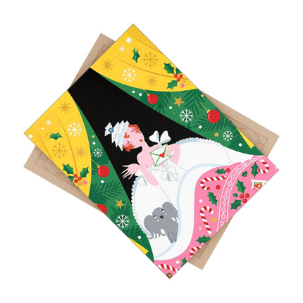 💌🎄 The Christmas Letter Of Holly House Ceramic Tile – Art Deco Holiday Whimsy